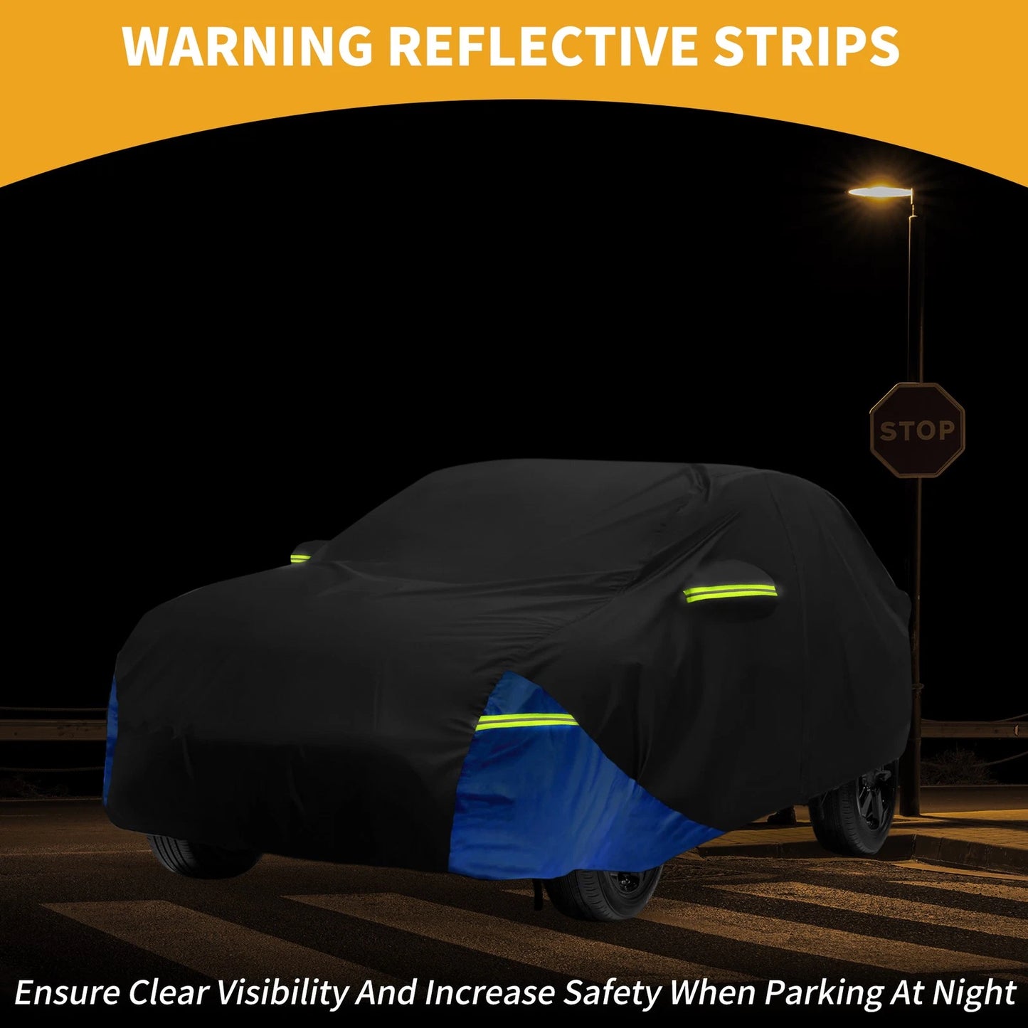 Waterproof Car Cover with Door Zipper 210D Oxford Cloth Black for Toyota RAV4