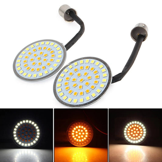 1157 Amber LED Turn Signal Inserts for Harley Davidson Motorcycles