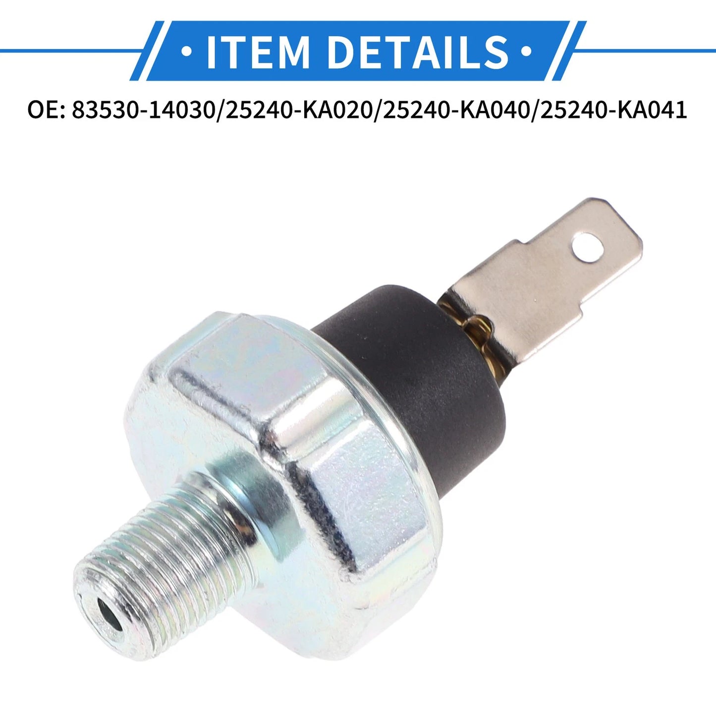 Engine Oil Pressure Sensor Metal Black for Honda Acura (1991-1994)
