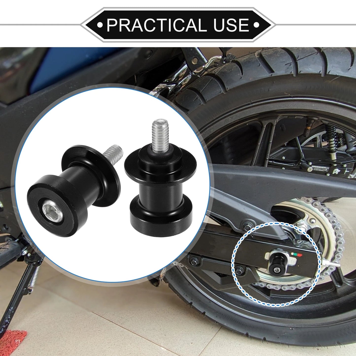 Pair Swingarm Spools 6mm CNC for Motorcycle