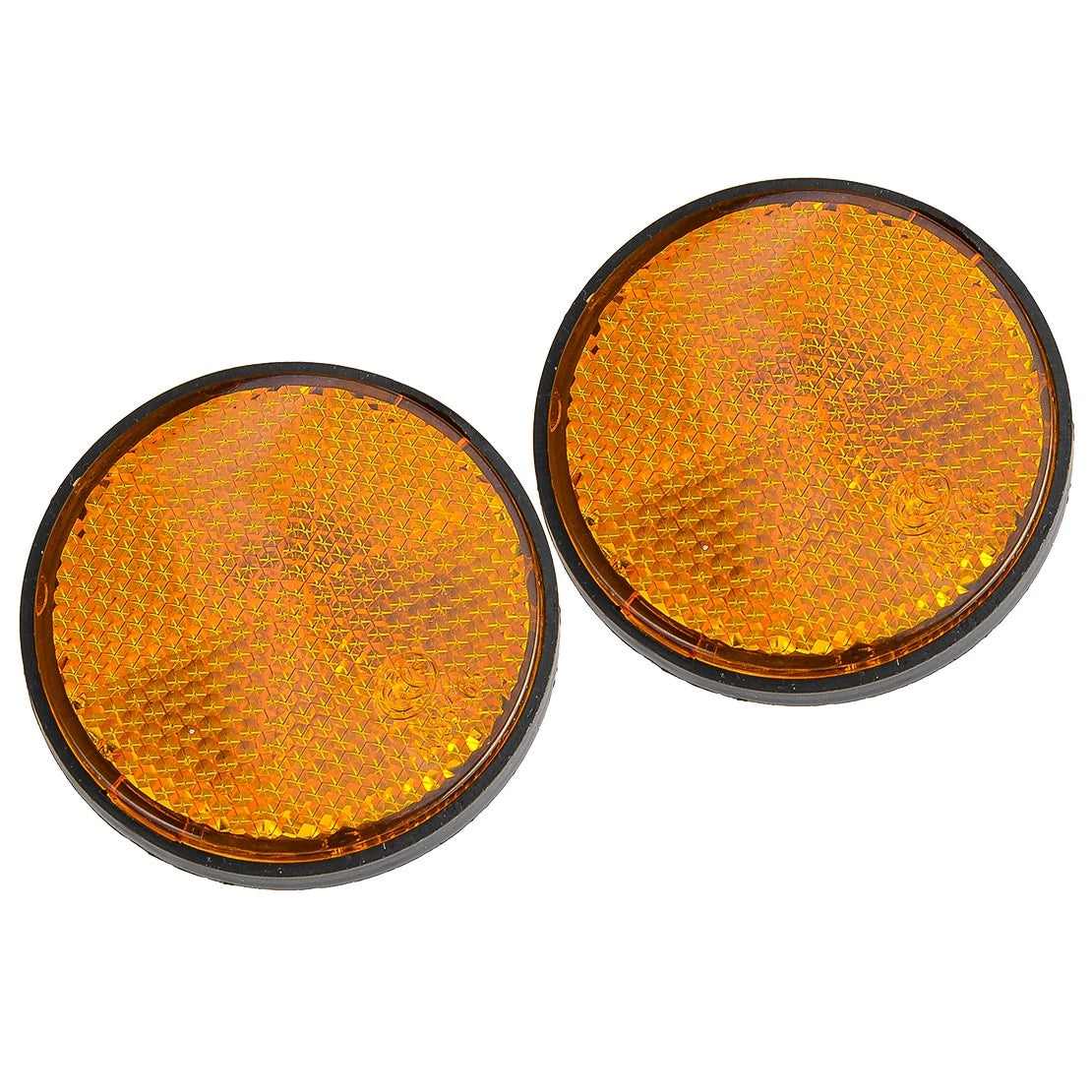 2 x Motorcycle Yellow Front Fork Round Reflectors for Honda Kawasaki