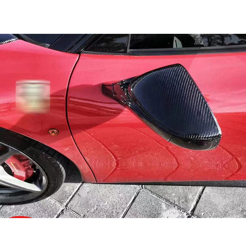 Real Carbon Fiber Rear Mirror Cover Shell Housing Kits Fit For Ferrari F458 F488
