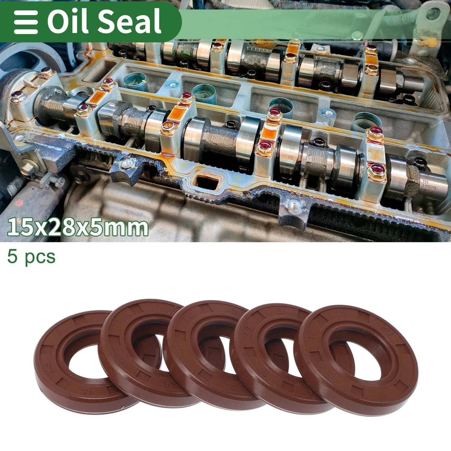 Oil Seal / 15x28x5mm / Seal Ring FKM Rubber for All Models