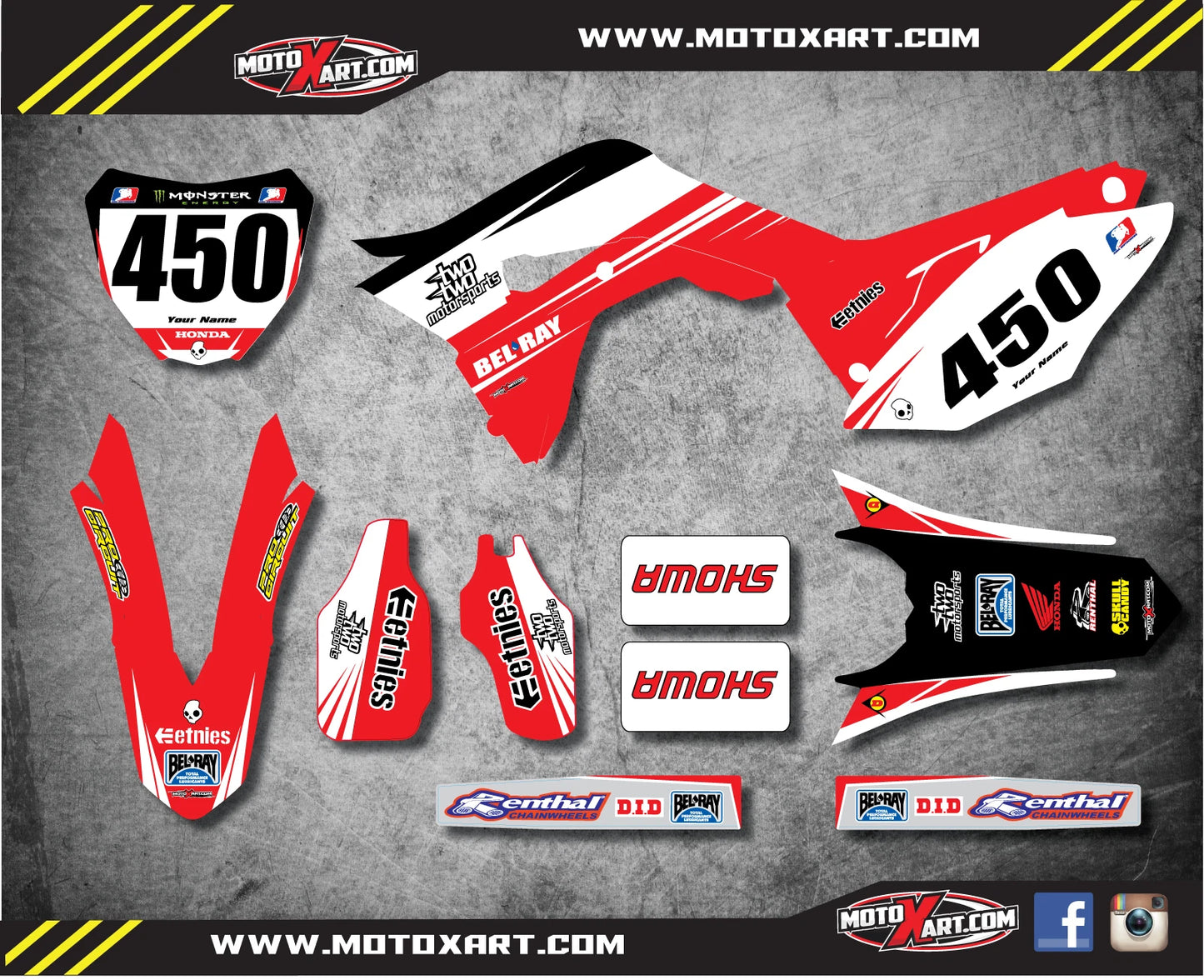 Custom Graphics Full Kit for Honda CRF 450 (2017)