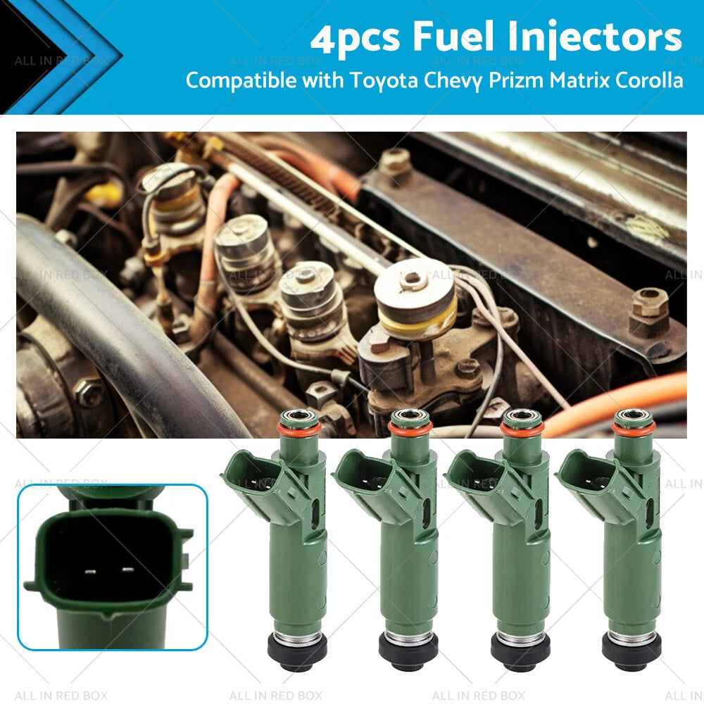 4 x Fuel Injectors for Toyota Corolla, Matrix, Chevy Prizm (1998-2002)
