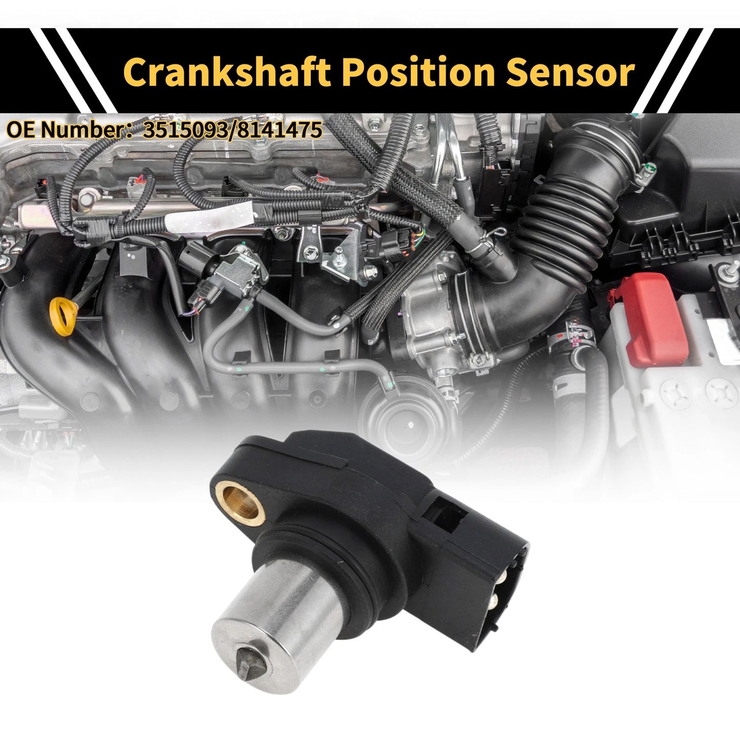 Crankshaft Position Sensor for Volvo FH12 (1993-2014) 1 Pc Black