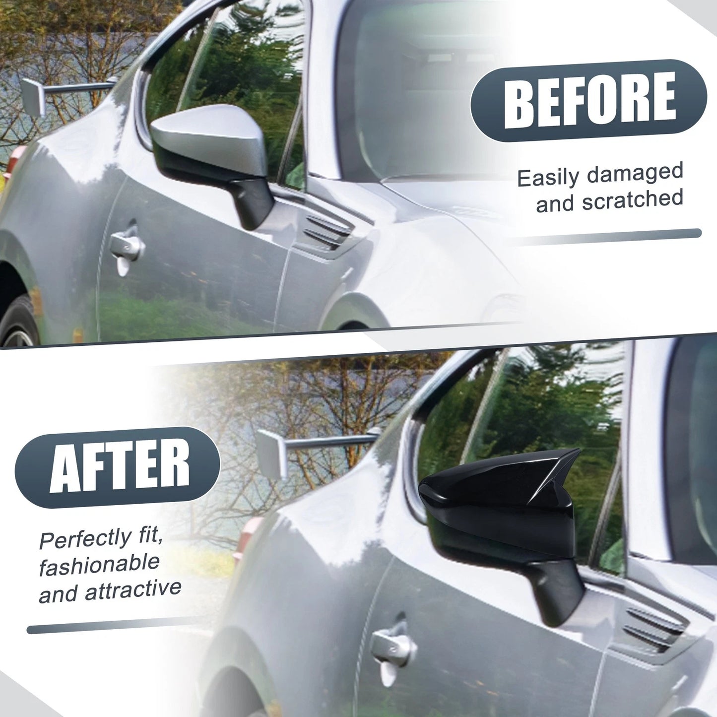Rearview Mirror Cover Overlay Gloss Black for Subaru BRZ (2012-2020)