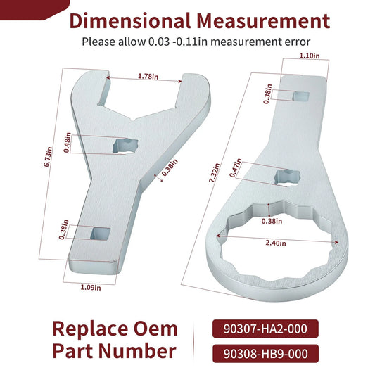 2 Pack Rear Axle Nut Wrench Tool for Honda TRX300X/TRX400X 2009-2014