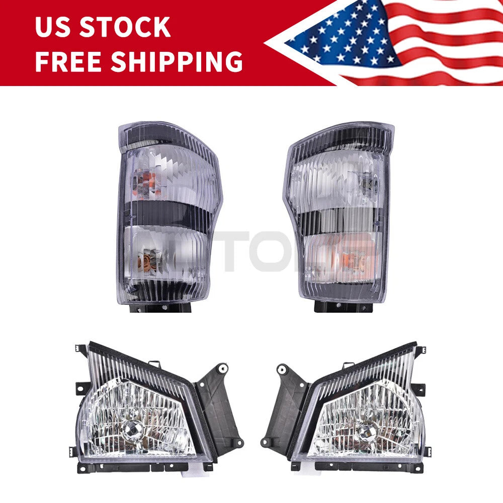 Headlights + Corner Lights for Isuzu NPR NQR, GMC W-4500 (2004–2007)