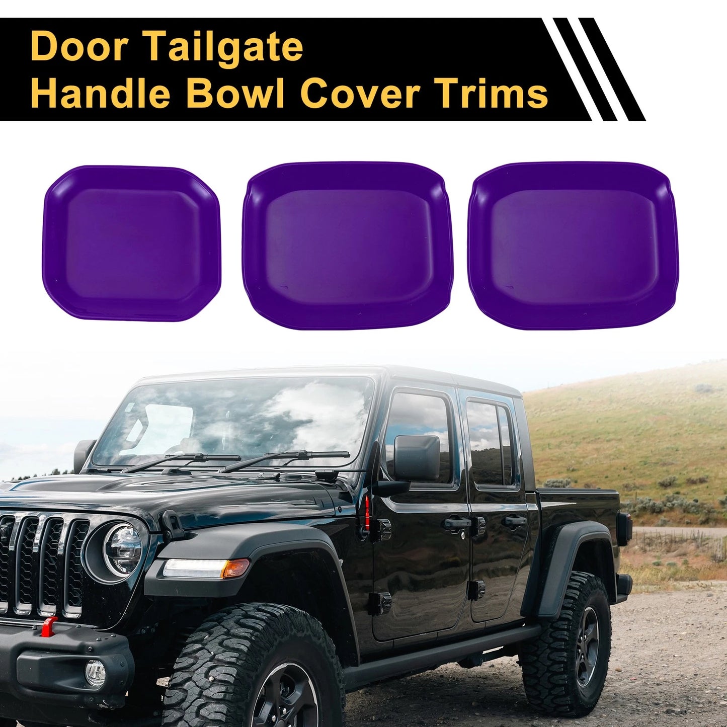 Exterior Door Handle Bowl Cover Trims for Jeep Gladiator JT (2020-2024) Purple