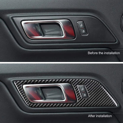 Carbon Fiber Interior Door Handle Trim Covers for 2015-2022 Ford Mustang