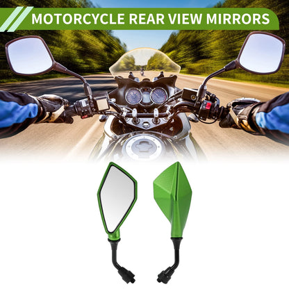 M10 / 1 Set / Rear View Mirrors Polygonal Shape Green Iron Plastic for M10