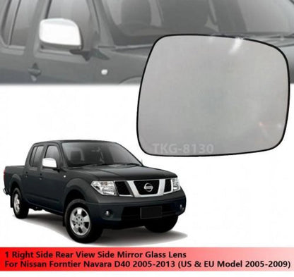 RH Rear View Mirror Glass Lens for Nissan Navara Frontier (2005-2009)