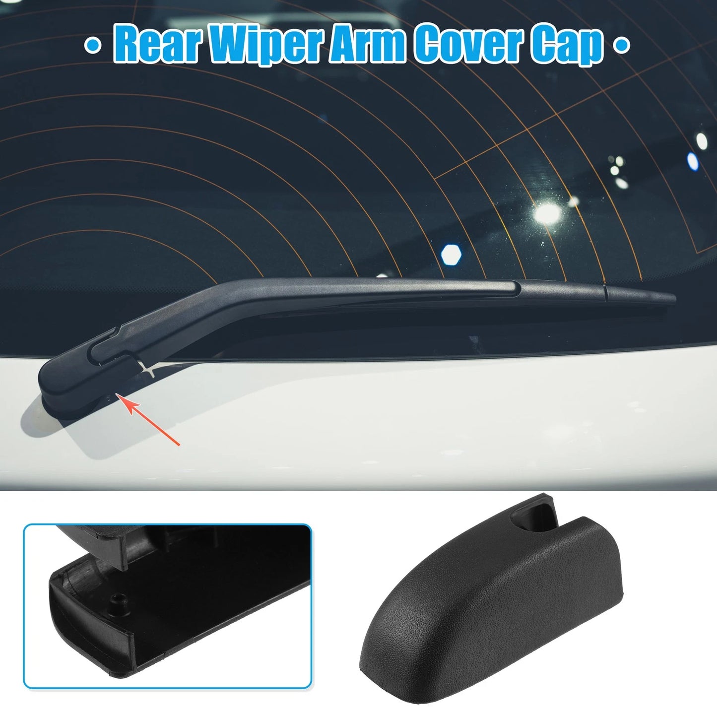 Rear Windshield Wiper Arm Nut Cover Cap for Chrysler Pacifica Black