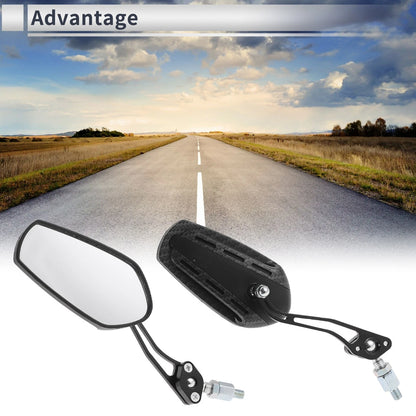 M8/M10 1 Set Rear View Mirror Carbon Fiber Pattern Black for Motorcycle