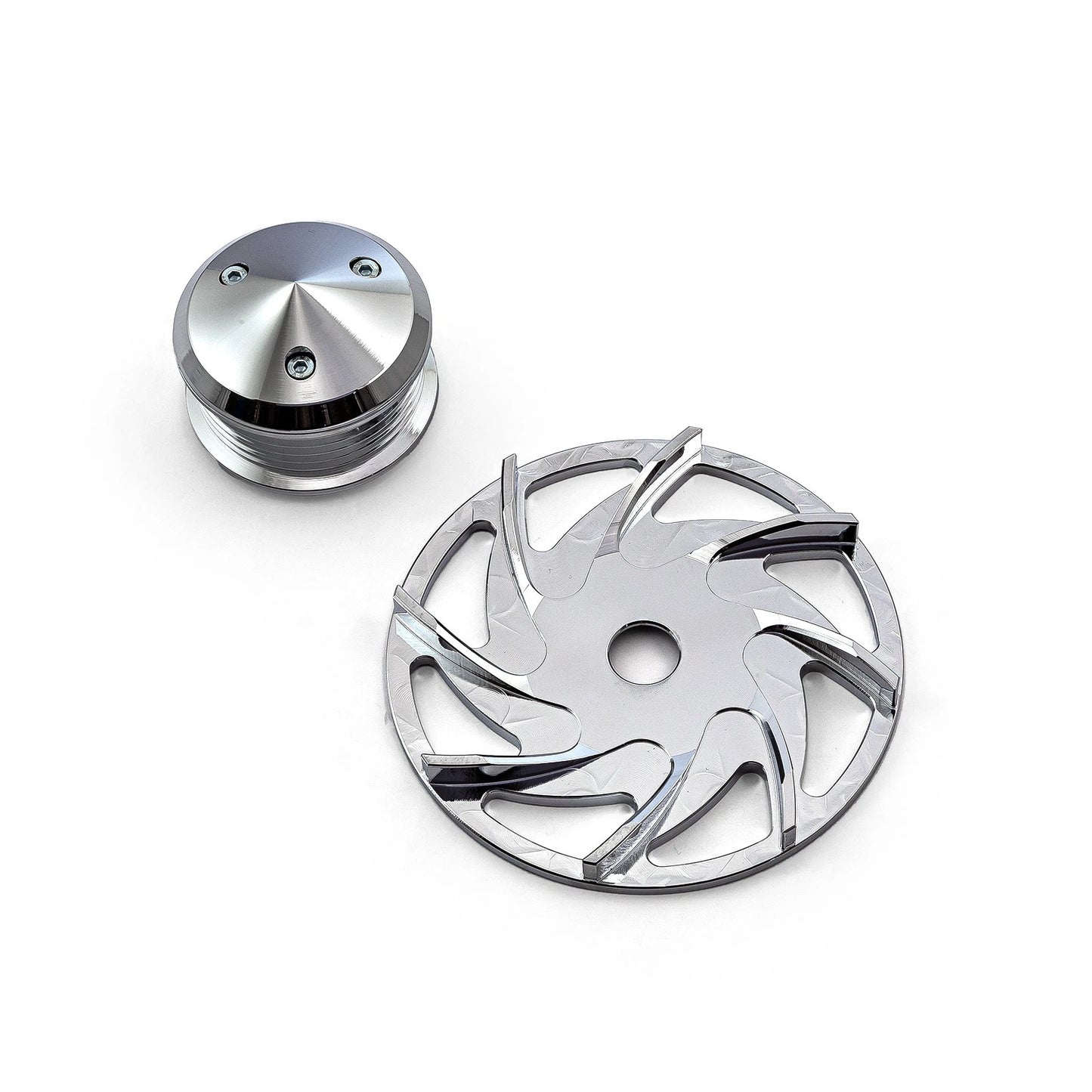Silver Billet Alternator Pulley & Fan Kit for Chevy Ford