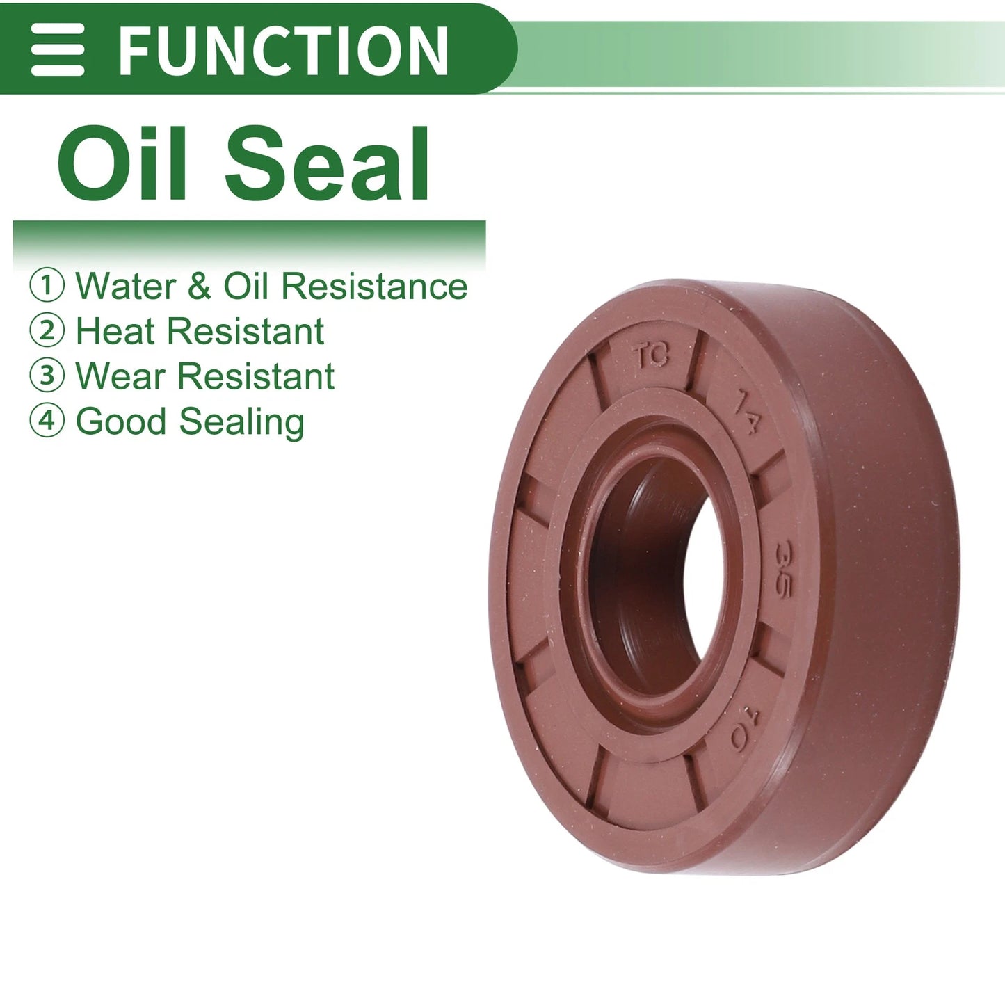Oil Seal / 14x35x10mm / Seal Ring Rotary Shaft Seal Fluorine Rubber for Auto