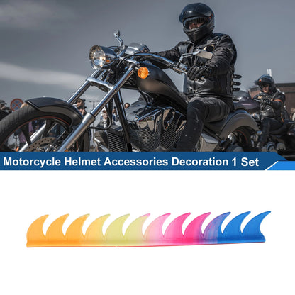 1 x Set Motorcycle Helmet Accessories Decoration Iridescent Plastic PU Glue