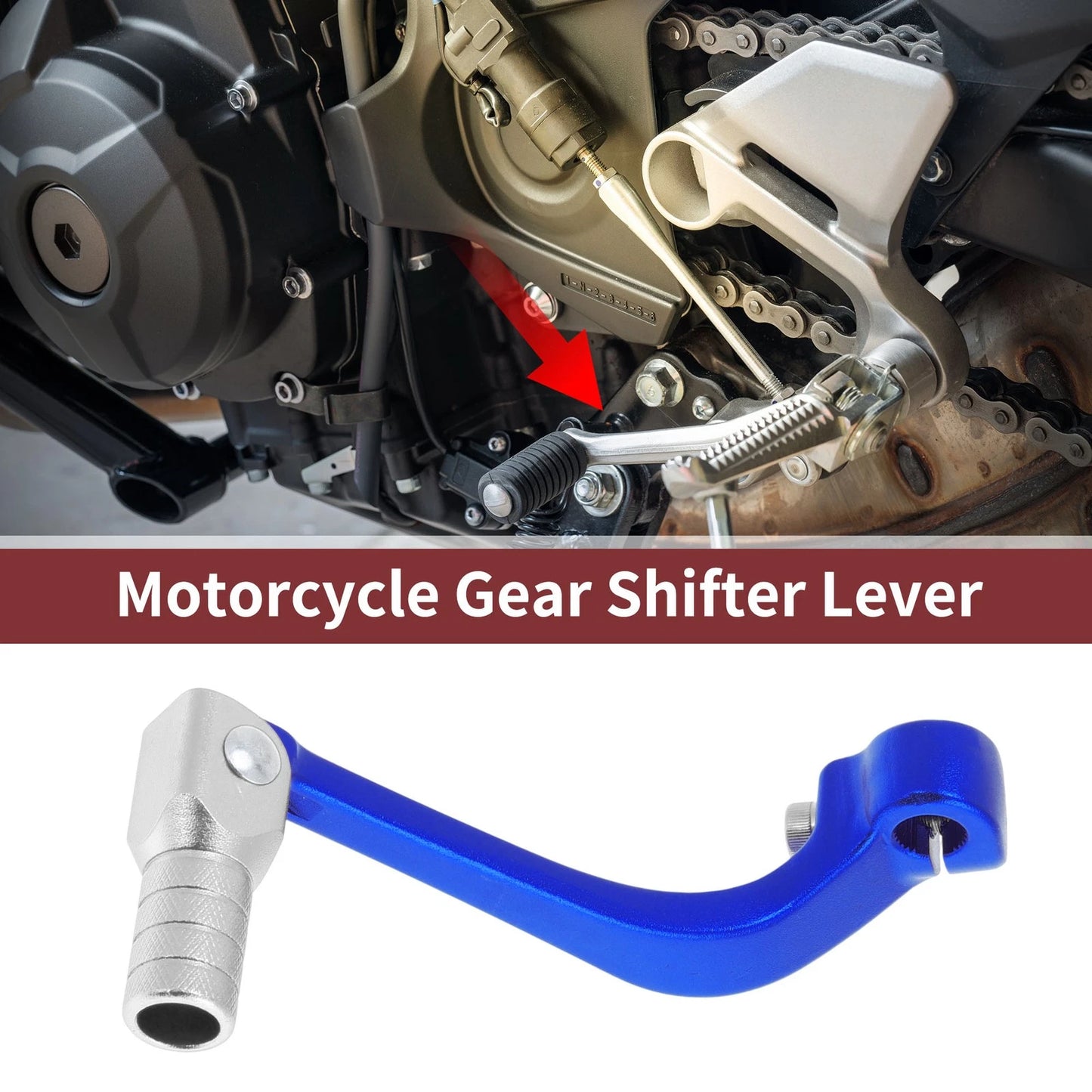 Folding Shifter Lever Blue Silver Tone for Honda CRF110F (2013–2018)