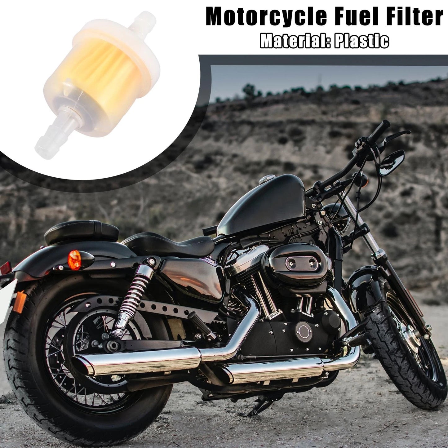 5pcs White Yellow Motorcycle Fuel Filters Gas Fuel Line Filter Magnet