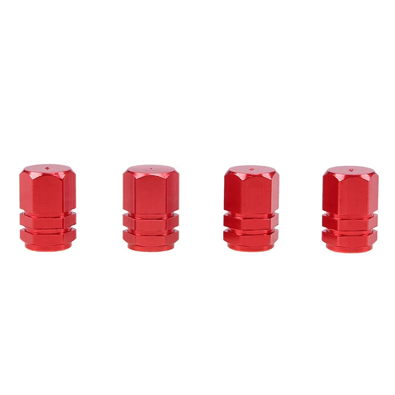 4 x Durable Aluminum Tire Valve Air Dust Cover Caps for Car Truck SUV Bike