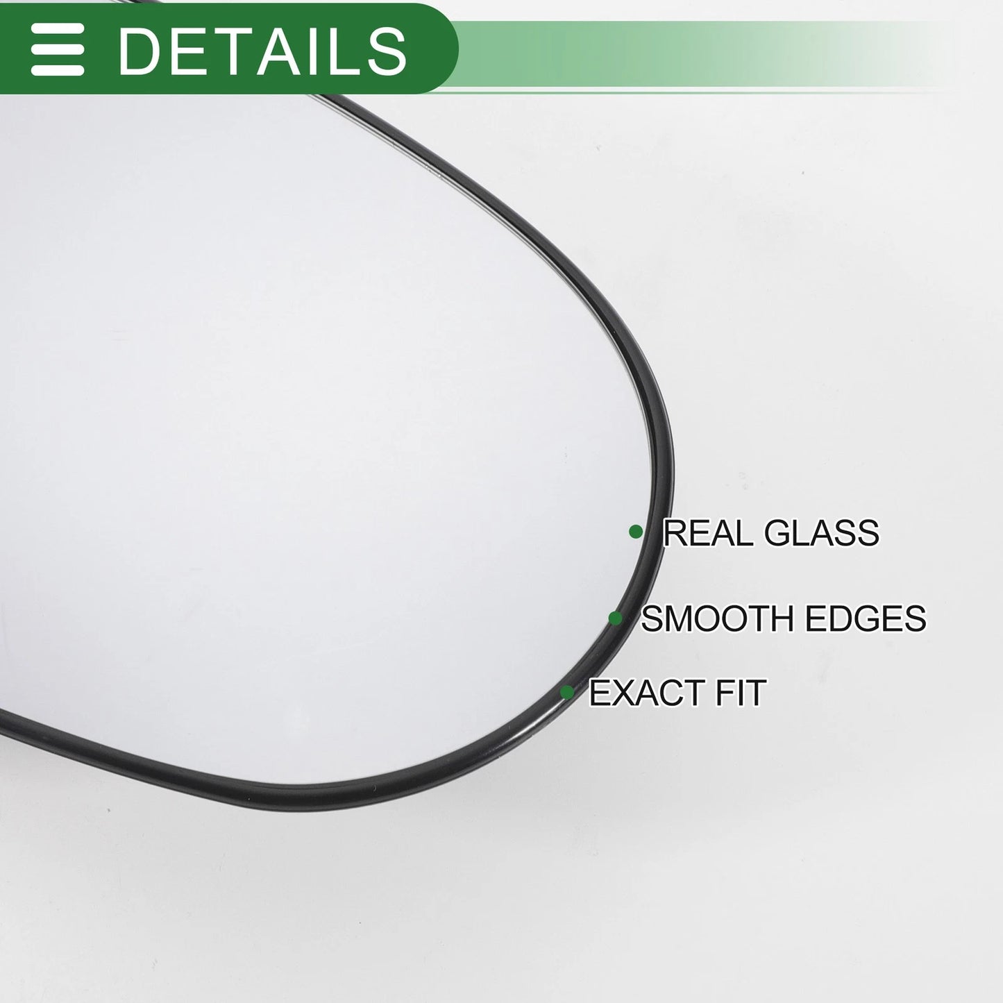Right Side Heated White Mirror Glass for Ford Ka (2008-2017)
