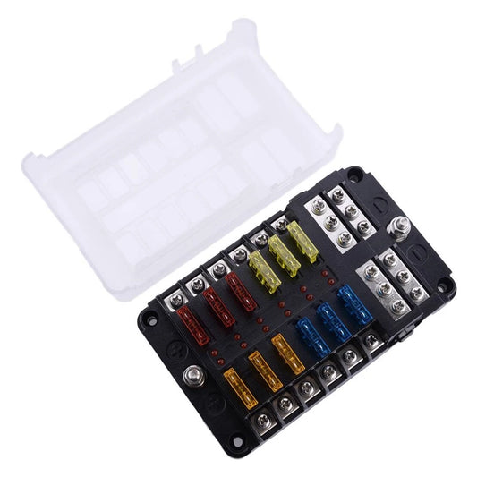 12-Way ATO ATC Fuse Box Holder Kit for Car Boat - New