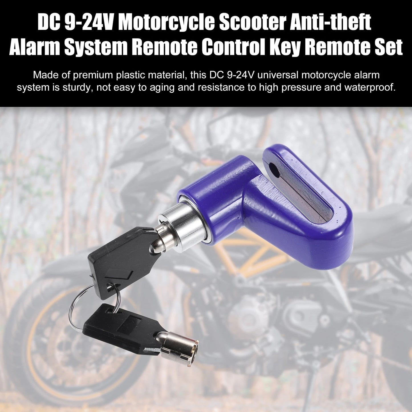 Anti-Theft Steel Wire Lock Disc Brake Wheel Lock Blue for Motorcycle