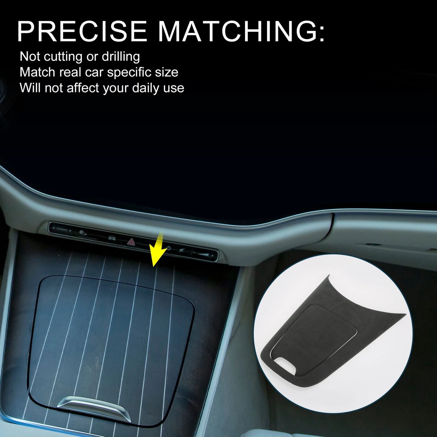 Center Console Panel Sticker for Mercedes-Benz E-Class (2024) Matte Black 1 Set