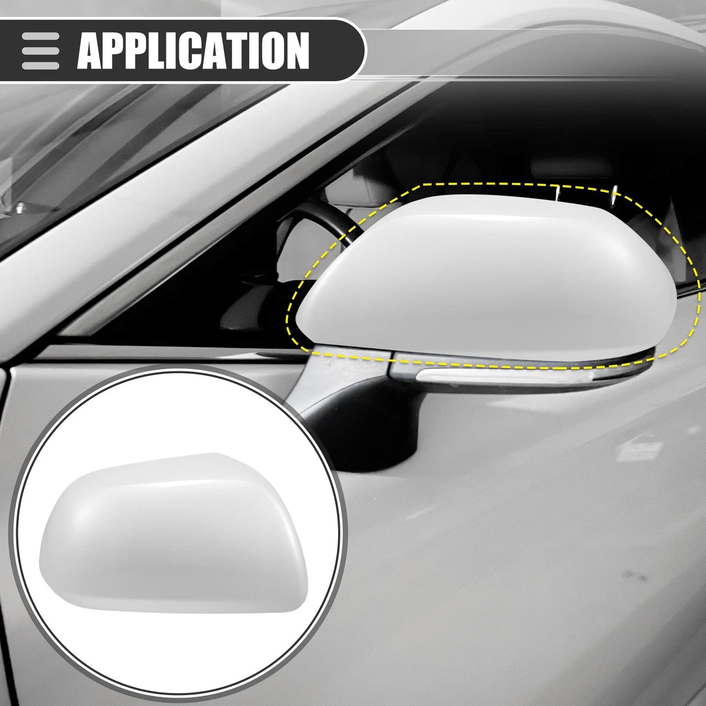 Right Side / ABS White / Mirror Cover Cap for Toyota Highlander (2009–2014)