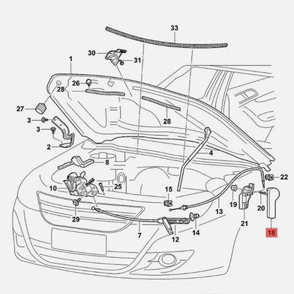 Hood Latch Release Handle with Bracket for Volkswagen Golf (2000-2006)