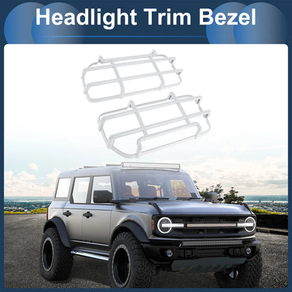 Headlight Trim Bezels for Ford Bronco (2 x) - White