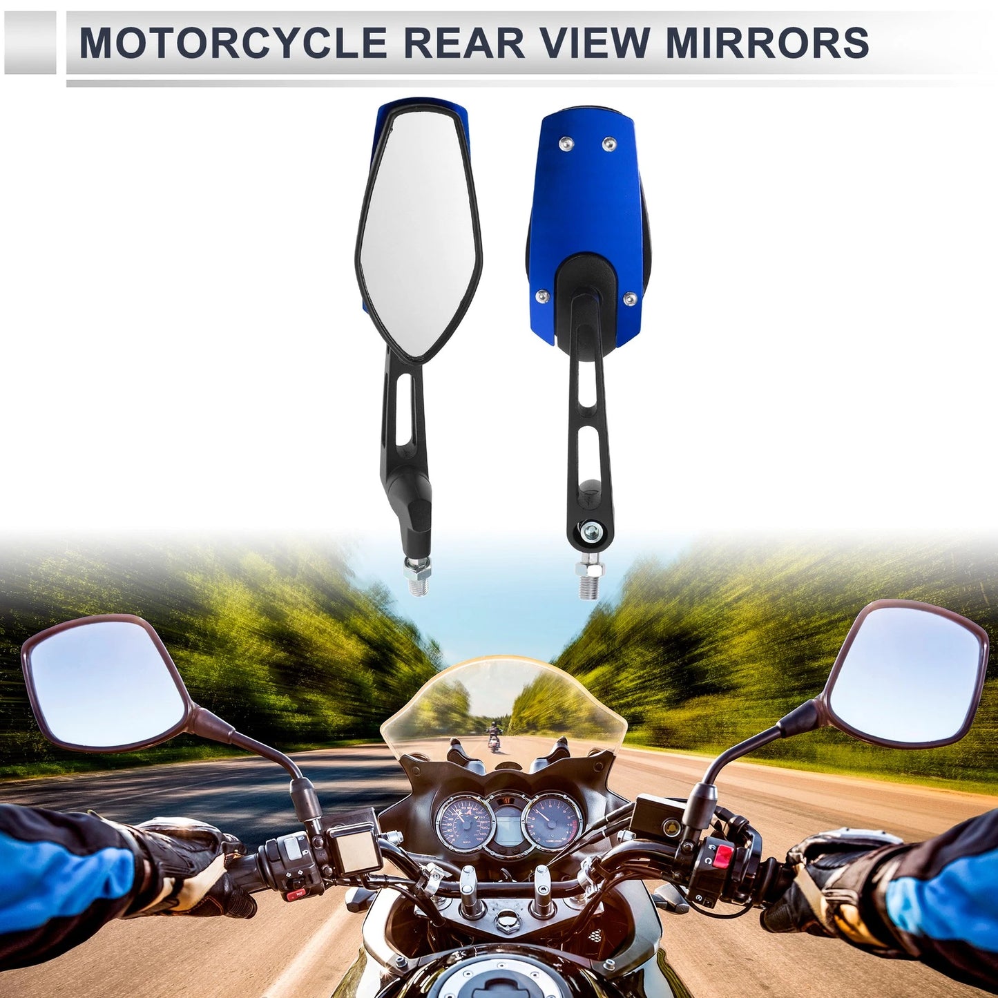 M8/M10 Rear View Mirrors Handlebar Mirror for Motorcycle