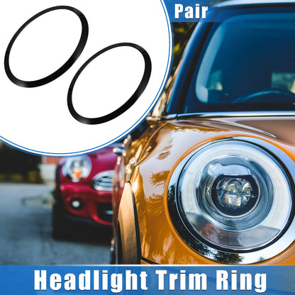 Front Side Headlight Trim Ring for BMW Mini F55 F56 F57 (2014-2021) Black