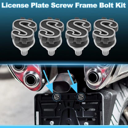M6 License Plate Screws Cover 3.38 cm 4 pcs for Universal Motorcycle