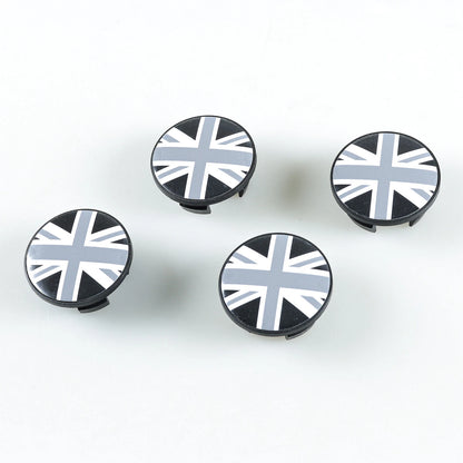 Black Union Jack Wheel Center Caps for MINI R50 R52 R53 R55 R56 R57 R58 R59 R60 (2001-2020)