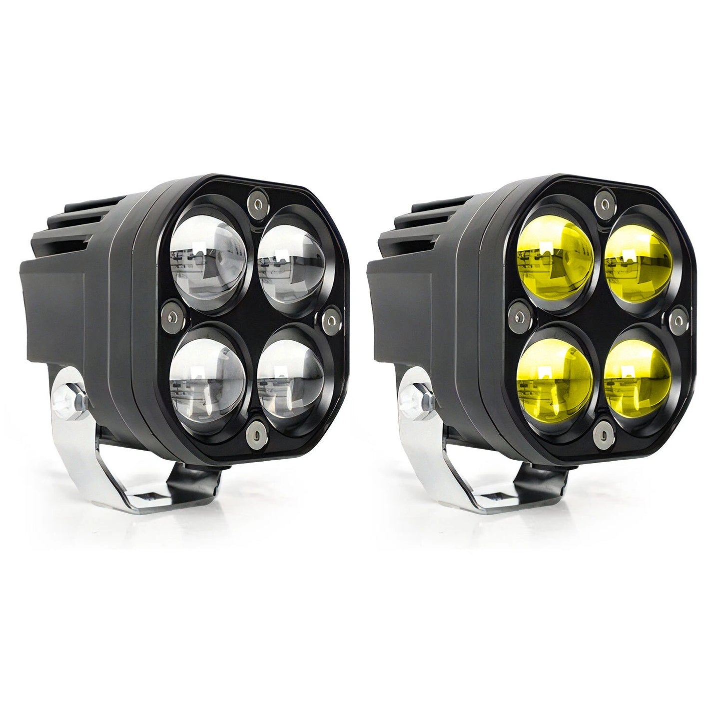 Headlight Bulb LED White/Yellow Clean Lens Front Lamp for Motorcycle
