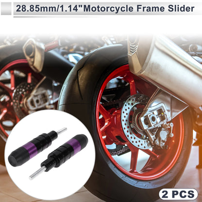 2 x 0.73" Aluminum Alloy Motorcycle Slider Frame Purple for Motorcycle