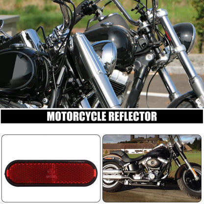 4 x M6x1.0 Red Rectangular Screw Mount Reflective Warning Reflector with Nut