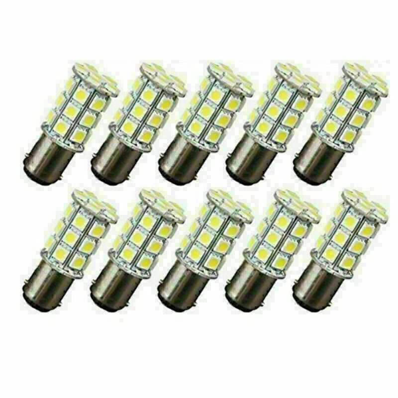 10 x CE BA15D 27SMD Red RV Marine Boat Trailer Light Bulbs