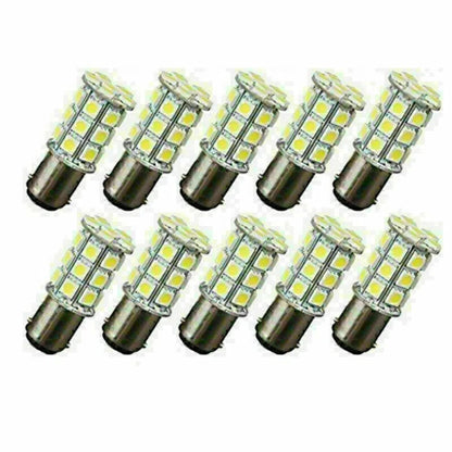 10 x CE BA15D 27SMD Red RV Marine Boat Trailer Light Bulbs
