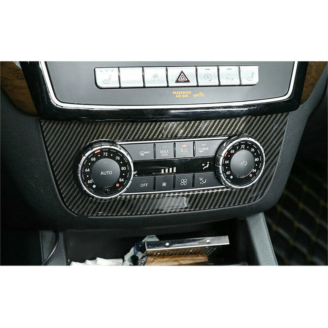 Carbon Fiber Center AC Switch Panel Cover for Benz ML GL GLE GLS (2012-2020)