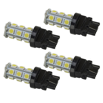 4 x White 3157 3156 LED 18SMD Tail Brake Backup Light Bulbs 8000K