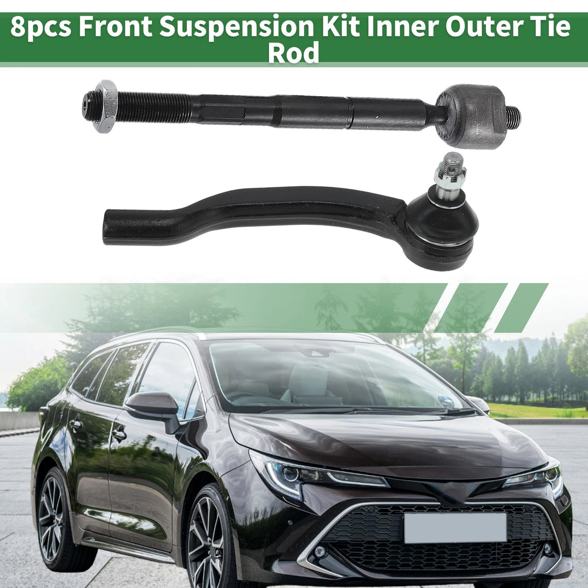 8pcs Front Suspension Kit Tie Rod Ends & Ball Joints for Toyota Sienna (2004-2010)