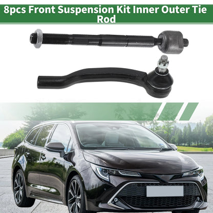 8pcs Front Suspension Kit Tie Rod Ends & Ball Joints for Toyota Sienna (2004-2010)