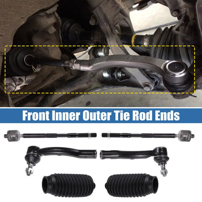 6 x Front Inner Outer Tie Rod End Links Drag Link for Toyota Corolla (03-08)