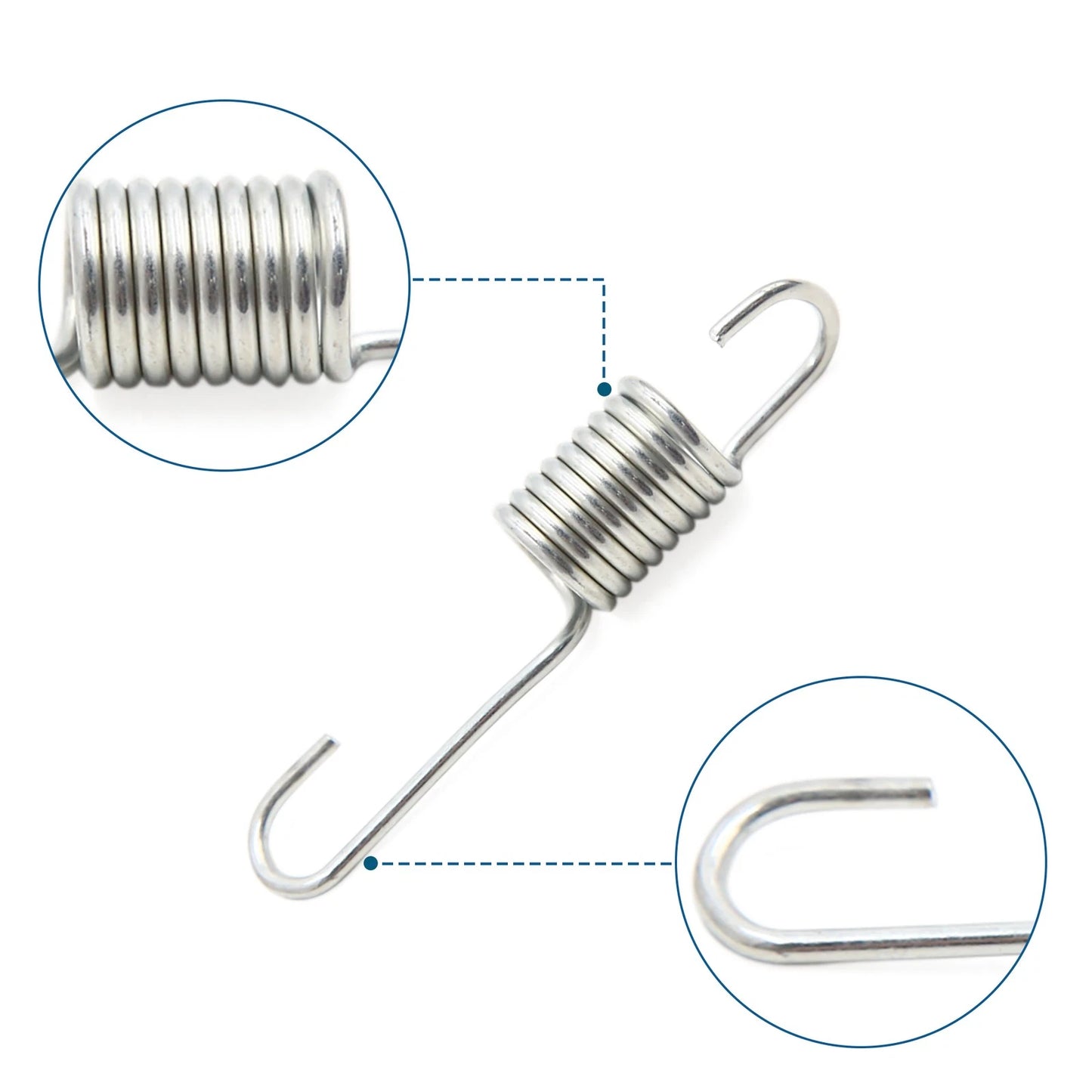 2 x 8cm Silver Tone Metal Motorcycle Brake Pedal Return Spring for Honda CG125