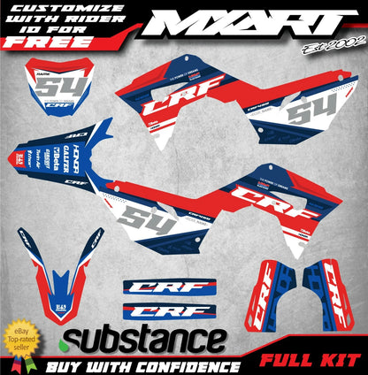 Full Custom Decal Kit for Honda CRF 450 (2017-2020) - FIERCE STYLE Stickers