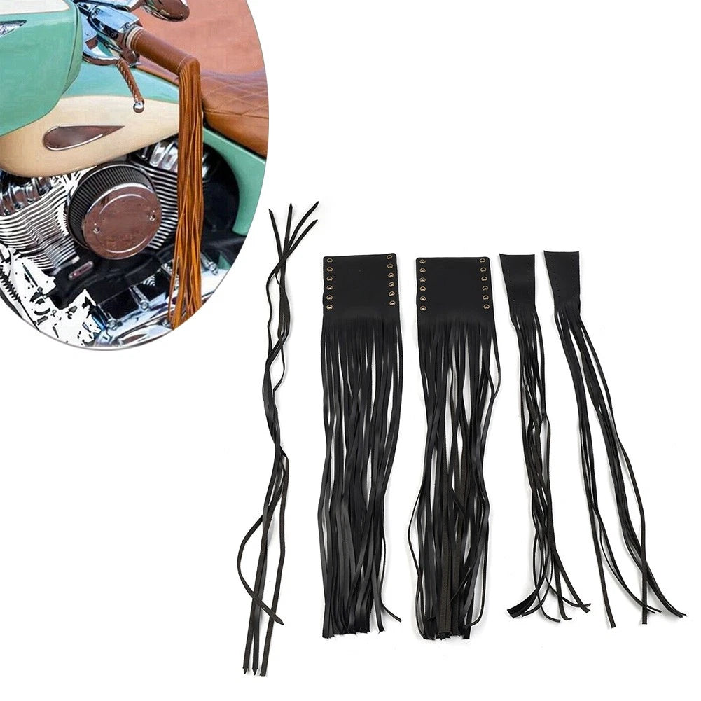 Black Handlebar Grip Tassel W/ Clutch Lever Fringe Covers for Motorcycle