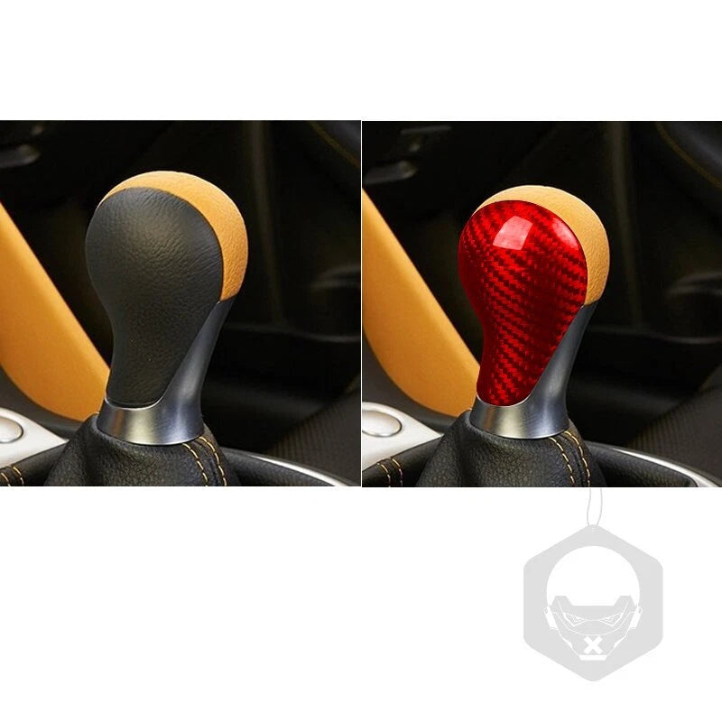 Red Real Carbon Fiber Gear Shift Knob Cover Trim for NISSAN 370z 2009-2018